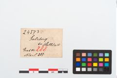 Etikett zu Bronzetierfibel (NHMW-PRAE-024573)